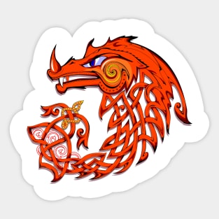Red Celtic dragon Sticker